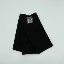 Load image into Gallery viewer, RANS London Waffle Tea towels Black set of 3