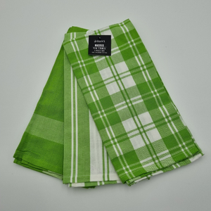 RANS Madrid Stripe & Check Tea Towels - 3 piece set