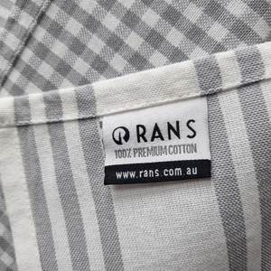 RANS Milan Tea Towels 5 Piece Set Check & Stripe Designs | GREY