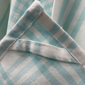 RANS Milan Tea Towels 5 Piece Set Check & Stripe Designs | ISLAND PARADISE BLUE