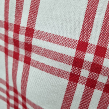 Load image into Gallery viewer, RANS Milan Tea Towels 5 Piece Set Check &amp; Stripe Designs | RED