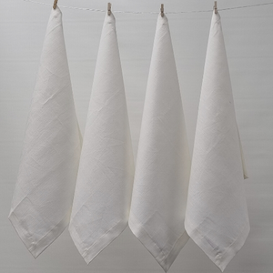 Jenny Mclean Venice Pure Linen Napkins -Set of 4 | White