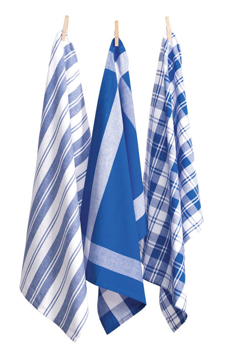 RANS Madrid Stripe & Check Tea Towels - 3 piece set