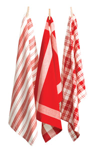 RANS Madrid Stripe & Check Tea Towels - 3 piece set